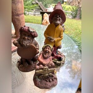 Lot of 3 Tom Clark Cairn Gnomes – Cairn 1985, Elmo Fireman 1991, Flyboy 1991 –